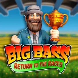 Big Bass Return to the Races slot logo by Pragmatic Play at LuckyHills Casino