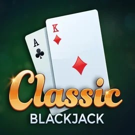 Classic Blackjack slot logo by Red Tiger Gaming at LuckyHills Casino