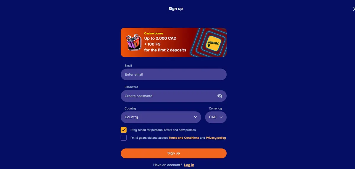 A detailed registration interface for 22bet featuring a specialized sports betting welcome bonus of up to €122 for new players.